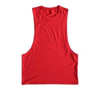 Débardeurs solides sans manches pour homme - Pour sport athlétique - Débardeurs d'été fendus - Débardeurs athlétiques - Bases de l'entraînement - Chemise athlétique musculaire - Chemises amples, Rouge