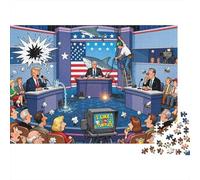 Débat présidentiel Final Puzzle en Bois Imperméable DIY Puzzles De 1000 Pièces pour Adultes Cadeaux Amusant Jeux Éducatifs