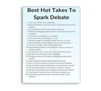 Debate Topics Poster Conversation Starters To Spark Discussion Canvas Wall Art For Office(Framed,12x18inch(30x45cm))