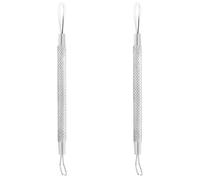 Debbery Lot de 2 outils de retrait de points noirs, design antidérapant fileté, en acier inoxydable pour les imperfections, l'acné, les points blancs, double face, doux au toucher