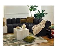 Debbie - canapé modulable d'angle réversible 4 places sans accoudoirs en tissu texturé - Noir Noir