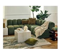 Lisa Design - Debbie - canapé modulable d'angle réversible 4 Places sans accoudoirs en Tissu texturé, Vert