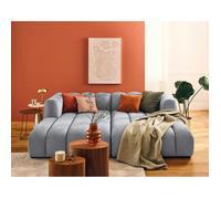 Debbie - canapé modulable droit 3 places avec double méridienne - assise profonde - en tissu texturé - Gris
