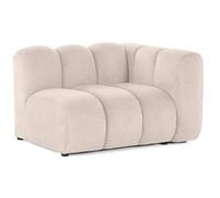 Debbie - module d'assise droit en tissu texturé - Beige
