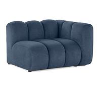 Debbie - module d'assise droit en tissu texturé - Bleu Bleu