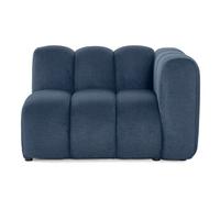 Debbie - module d'assise droit en tissu texturé - Bleu Bleu