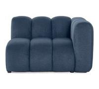 Debbie - module d'assise droit en tissu texturé - Bleu Bleu