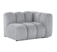 Debbie - module d'assise droit en tissu texturé - Gris
