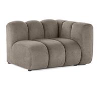 Debbie - module d'assise droit en tissu texturé - Taupe