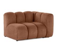 Debbie - module d'assise droit en tissu texturé - Terracotta Terracotta