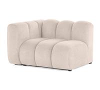 Debbie - module d'assise gauche en tissu texturé - Beige Beige