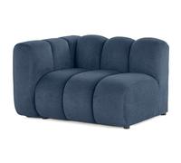 Debbie - module d'assise gauche en tissu texturé - Bleu Bleu
