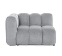 Debbie - module d'assise gauche en tissu texturé - Gris Gris