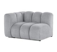 Debbie - module d'assise gauche en tissu texturé - Gris Gris