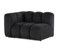 Debbie - module d'assise gauche en tissu texturé - Noir Noir