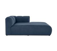 Debbie - module d'assise méridienne droit en tissu texturé - Bleu