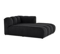 Debbie - module d'assise méridienne droit en tissu texturé - Noir