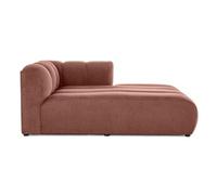 Debbie - module d'assise méridienne droit en tissu texturé - Rose