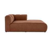 Debbie - module d'assise méridienne droit en tissu texturé - Terracotta