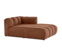 Lisa Design - Debbie - Module d'assise méridienne Droit en Tissu texturé, Terracotta