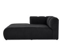 Debbie - module d'assise méridienne gauche en tissu texturé - Noir Noir G