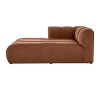Debbie - module d'assise méridienne gauche en tissu texturé - Terracotta Terracotta G