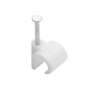 Debflex 700408 - Attache Fil Électrique Blanc - Serre Câble - Clou de Fixation - Ø 8 A 12 Mm - Sachet De 25