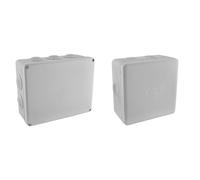 Debflex 718070 Electrique Exterieur-Boîte de dérivation étanche en saillie carrée IP55 & 718808 Boite de derivation electrique etanche exterieur - IP55 115X115 cm, Gris