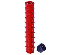 DEBFLEX 718374 Electrique Derivation Etanche Exterieur-Lot de 10 Boîtes Rondes pour Appareillage à Griffe Ou Vis/Diamètre 67X40mm-Rouge, Rouge