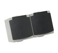 Double prise DEBFLEX PERLE 2P+T 16 ampères étanche IP65 gris