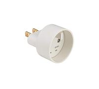 DEBFLEX - Adaptateur France/USA - Adaptateur de Voyage 2 Pôles 10/16A - Pour Brancher Fiche Française sur Prise Américaine - Blanc
