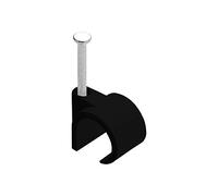 DEBFLEX Attache Câble, Range Câble, Fixation Câble électrique, Clips Câble, Serre Câble, Cavalier Câble, Attache, câble avec Clou Acier, 50 Attache Fils D12/16 Noir 700425