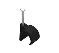 DEBFLEX Attache Câble, Range Câble, Fixation Câble électrique, Clips Câble, Serre Câble, Cavalier Câble, Attache, câble avec Clou Acier, 50 Attache Fils D16/19 Noir 700466