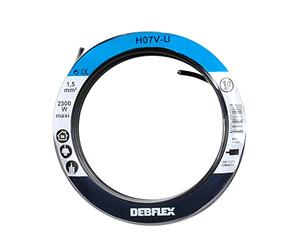 DEBFLEX Bobinot Câble Rigide HO7V-U - Bobine de Fils Électrique - Couronne 10 Mètres - 1,5mm² - Noir 110323