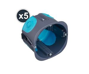 DEBFLEX - Boîte d'Encastrement Etanche Stop Air 1 Poste - Pour Pose de Dispositifs Electriques Encastrés Dans Tous Types de Murs - Gris Bleu - Diam. 67 mm - Profondeur 50 mm - Lot de 5