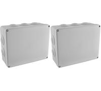 DEBFLEX - Boîte Dérivation Etanche IP55 - Pour Raccordement Sécurisé des Câbles - Pose en Saillie - Grise - 220 x 170 x 90 mm (Lot de 2)