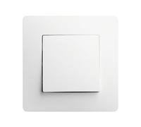 DEBFLEX - Caly - Interrupteur Va et Vient - Interrupteur Mural Carré pour Commande d'Éclairage - Bornes de Connexion Automatiques - ABS - Installation Encastrée - Blanc - 71 x 71 x 37 mm