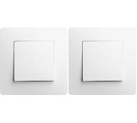 DEBFLEX - Caly - Interrupteur Va et Vient - Interrupteur Mural Carré pour Commande d'Éclairage - Bornes de Connexion Automatiques - ABS - Installation Encastrée - Blanc - 71 x 71 x 37 mm (Lot de 2)