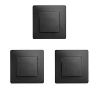 DEBFLEX - Caly - Interrupteur Va et Vient - Interrupteur Mural Carré pour Commande d'Eclairage - Bornes de Connexion Automatiques - ABS - Installation Encastrée - Noir - 71 x 71 x 37 mm (Lot de 3)