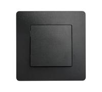 DEBFLEX - Caly - Interrupteur Va et Vient - Interrupteur Mural Carré pour Commande d'Eclairage - Bornes de Connexion Automatiques - ABS - Installation Encastrée - Noir - 71 x 71 x 37 mm