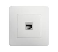 DEBFLEX - Caly - Prise RJ45 Cat. 6 - Murale Ethernet Haut Débit - ABS - Installation Encastrée - Blanche - 85 x 85 x 36 mm