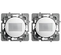 DEBFLEX - Casual Evo - Interrupteur Automatique à Détection de Mouvements 10A - Compatible LED - Pratique & Economique - Support Métal - Pour Installation Encastrée - Blanc (Lot de 2)