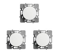 DEBFLEX - Casual Evo - Interrupteur Poussoir - Interrupteur Mural pour Commande d'Éclairage à Plusieurs Points De Contrôle - Installation Rapide - ABS - Installation Encastrée - Blanc - 76 x 76 x 34mm