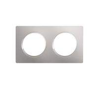 DEBFLEX - Casual Evo - Plaque de Finition - Enjoliveur Pour Prises et Interrupteurs - 2 Postes - Remplaçable - ABS - Pour Installation Encastrée - Gris Platine - 158 x 86 x 10 mm
