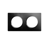 DEBFLEX - Casual Evo - Plaque de Finition - Enjoliveur Pour Prises et Interrupteurs - 2 Postes - Remplaçable - ABS - Pour Installation Encastrée - Noir Intense - 158 x 86 x 10 mm