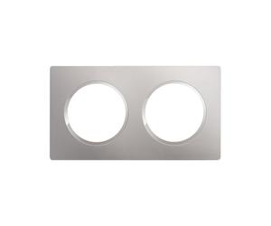 DEBFLEX - Casual Evo - Plaque de Finition - Enjoliveur Pour Prises et Interrupteurs - 2 Postes - Remplaçable - ABS - Pour Installation Encastrée - Gris Platine - 158 x 86 x 10 mm
