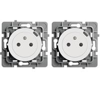 Debflex - Casual Evo - Prise Électrique 2P+T avec Prise USB-C - Prise Murale 16A Avec Puits Affleurant - Plastique - Installation Encastrée - Blanche - 76 x 76 x 39 mm (Lot de 2)