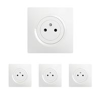 DEBFLEX - Casual Evo - Prise Électrique 2P+T - Prise Murale 16A Complète Avec Puits Affleurant - Plastique - Installation Encastrée - Blanche - 76 x 76 x 38 mm (Lot de 4)