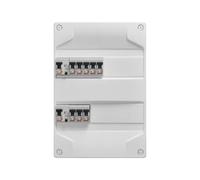 DEBFLEX - Coffret Electrique Pré-Equipé - Tableau Electrique 2 rangées - 2 Interrupteurs Différentiels (40A type A + 63A type AC) + 8 Disjoncteurs (10/16/20/32A) - Pose en Saillie