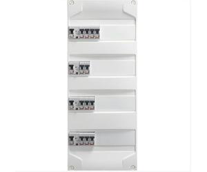 DEBFLEX - Coffret Electrique Pré-Equipé - Tableau Electrique 4 rangées - 4 Interrupteurs Différentiels (3 x 40A type AC + 63A type A) + 12 Disjoncteurs (10/16/20/32A) - Pose en Saillie